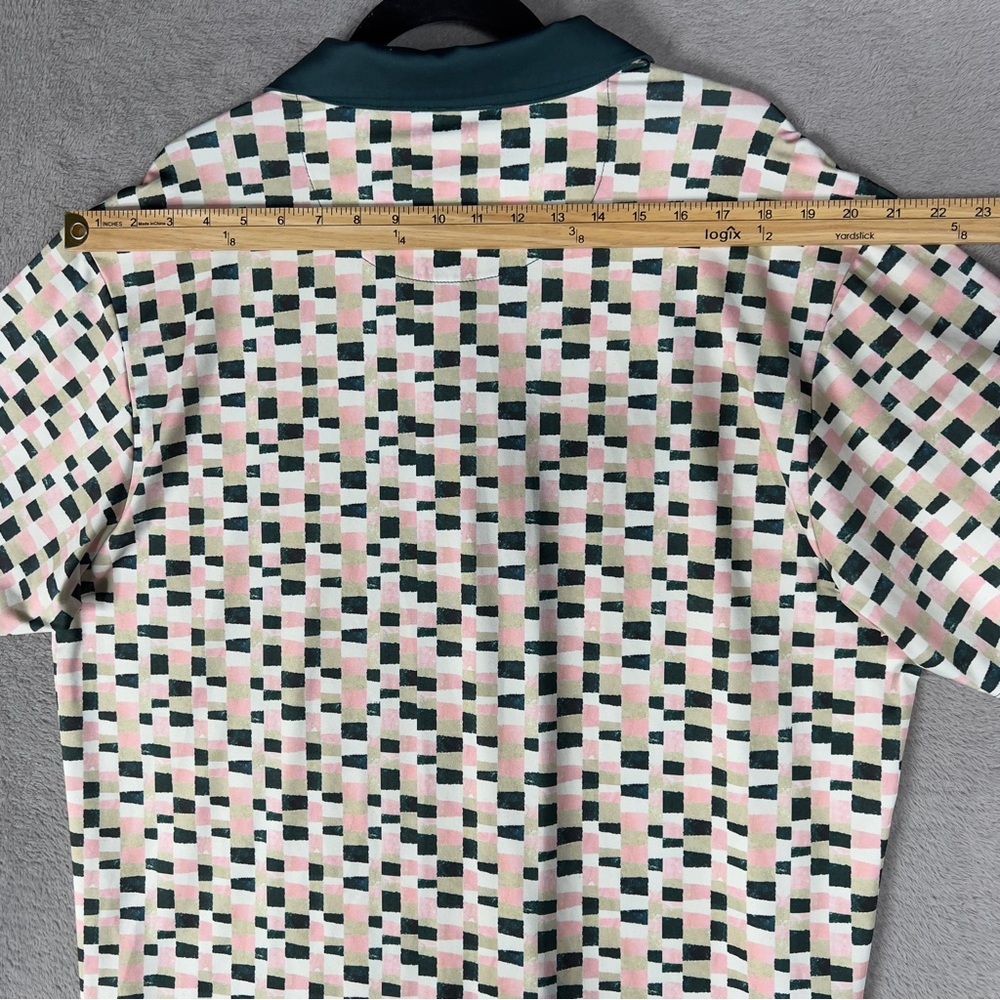 Bad Birdie‎ Italian Checkerboard Golf Polo Shirt Men's 2XL Stretch Outdoors - Picture 9 of 10